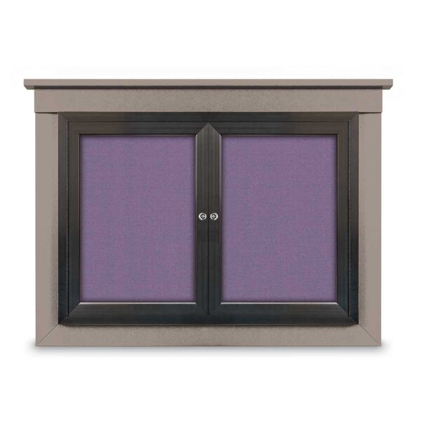 24"x36" 1-Door Enclosed Letterboard, Blue Vinyl/Lt Oak